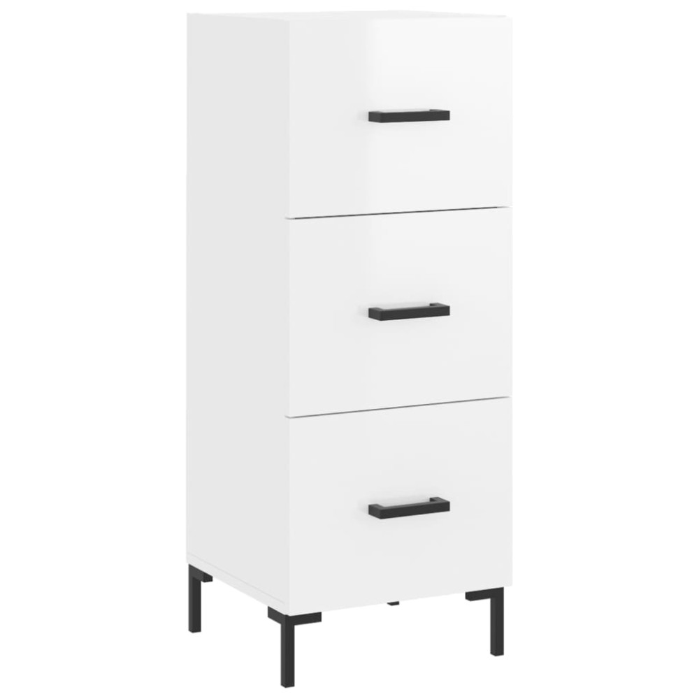 vidaXL Ντουλάπι Γυαλιστερό Λευκό 34,5x34x90 εκ. Επεξεργασμένο Ξύλο