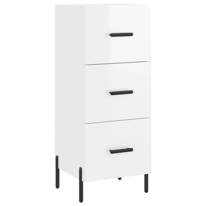vidaXL Ντουλάπι Γυαλιστερό Λευκό 34,5x34x90 εκ. Επεξεργασμένο Ξύλο