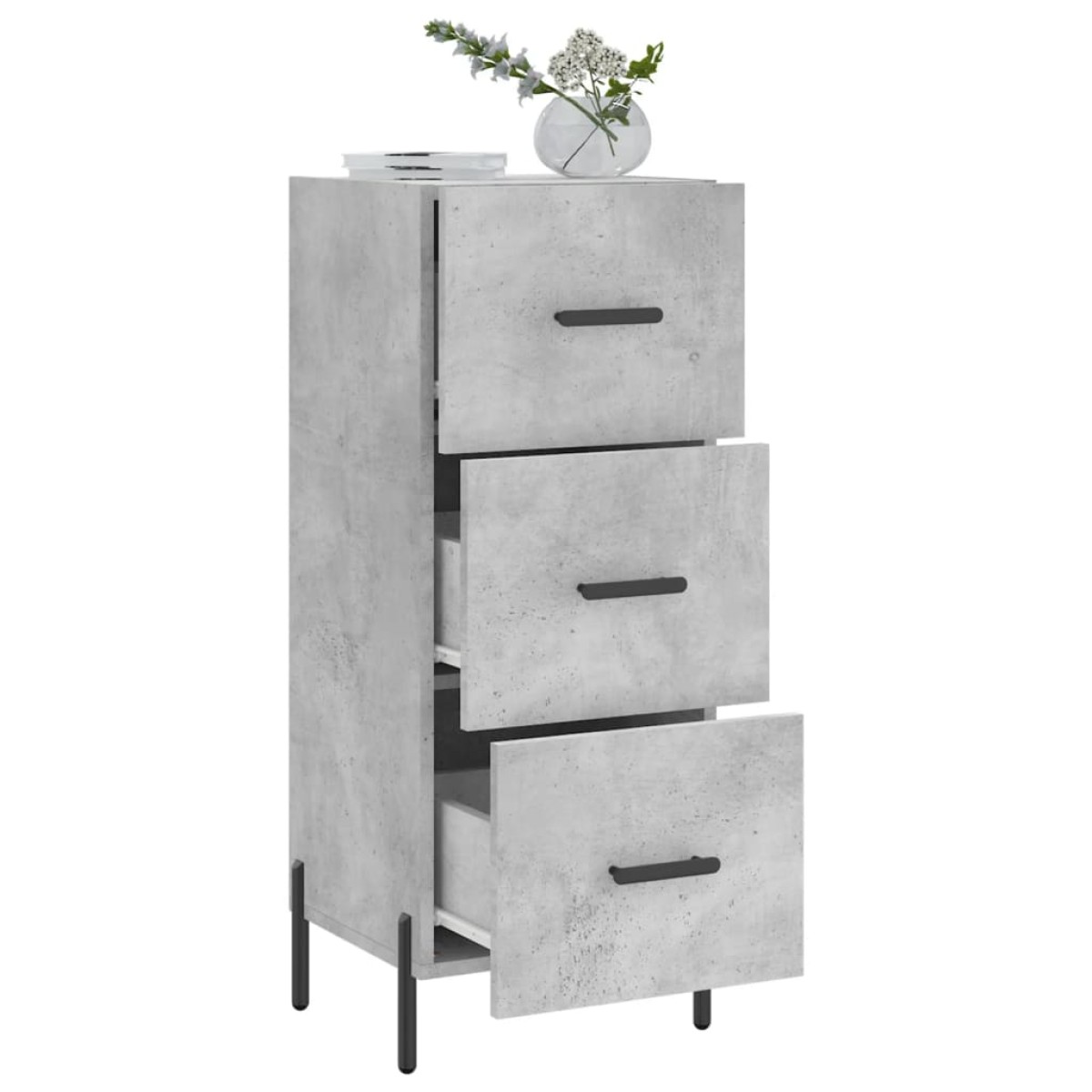 vidaXL Ντουλάπι Γκρι Σκυροδέματος 34,5x34x90 εκ. Επεξεργασμένο Ξύλο