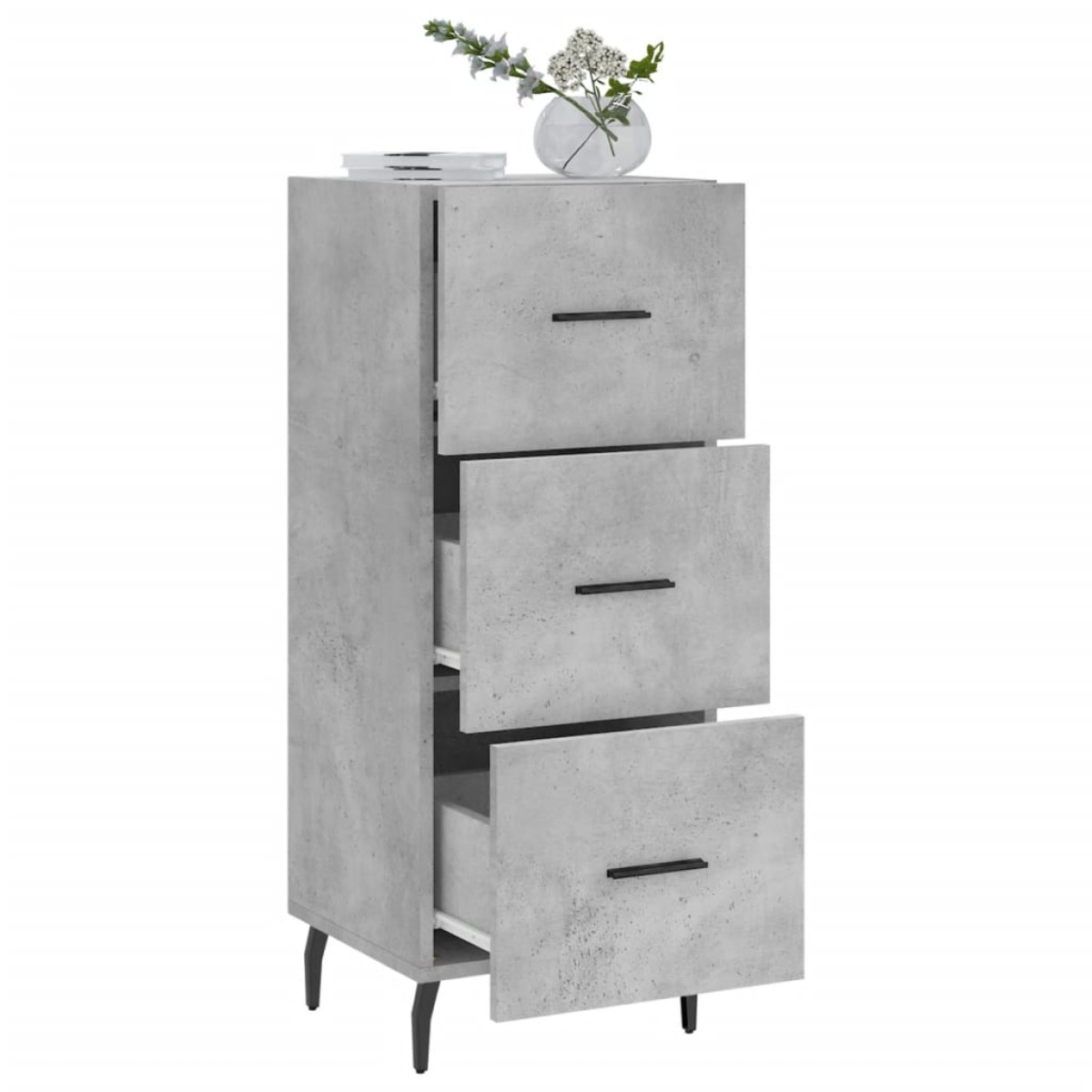 vidaXL Ντουλάπι Γκρι Σκυροδέματος 34,5x34x90 εκ. Επεξεργασμένο Ξύλο