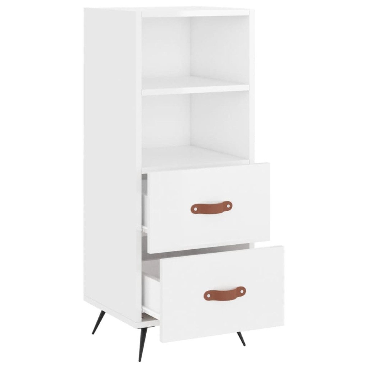 vidaXL Ντουλάπι Γυαλιστερό Λευκό 34,5x34x90 εκ. Επεξεργασμένο Ξύλο
