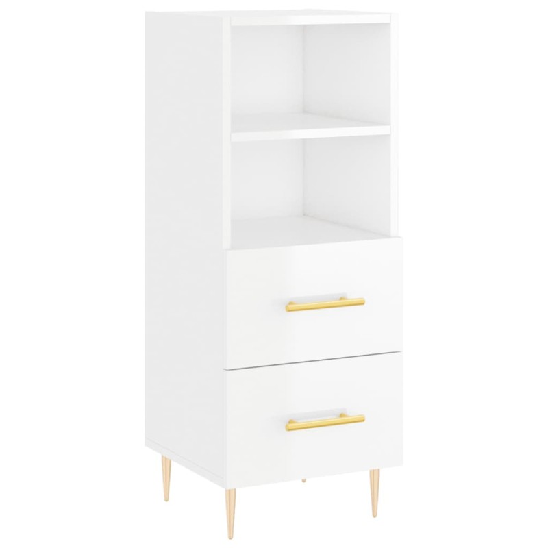 vidaXL Ντουλάπι Γυαλιστερό Λευκό 34,5x34x90 εκ. Επεξεργασμένο Ξύλο