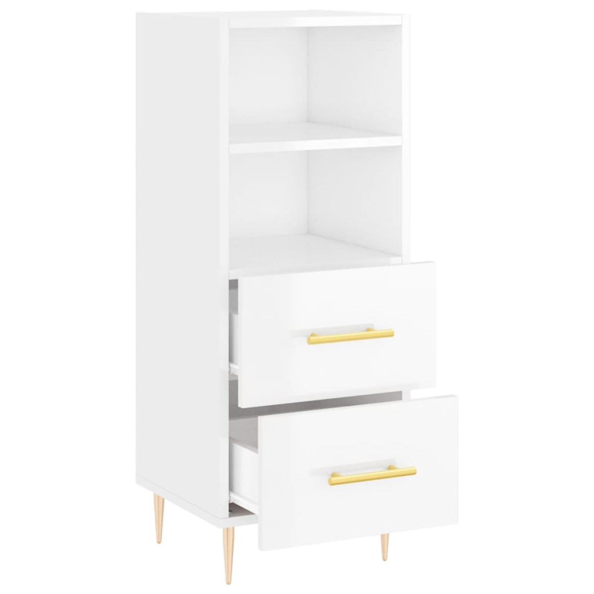 vidaXL Ντουλάπι Γυαλιστερό Λευκό 34,5x34x90 εκ. Επεξεργασμένο Ξύλο