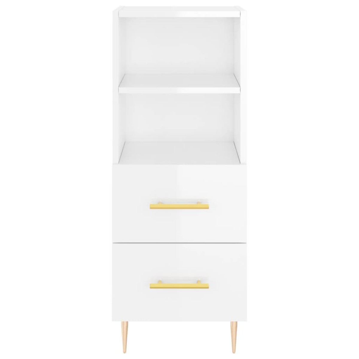 vidaXL Ντουλάπι Γυαλιστερό Λευκό 34,5x34x90 εκ. Επεξεργασμένο Ξύλο