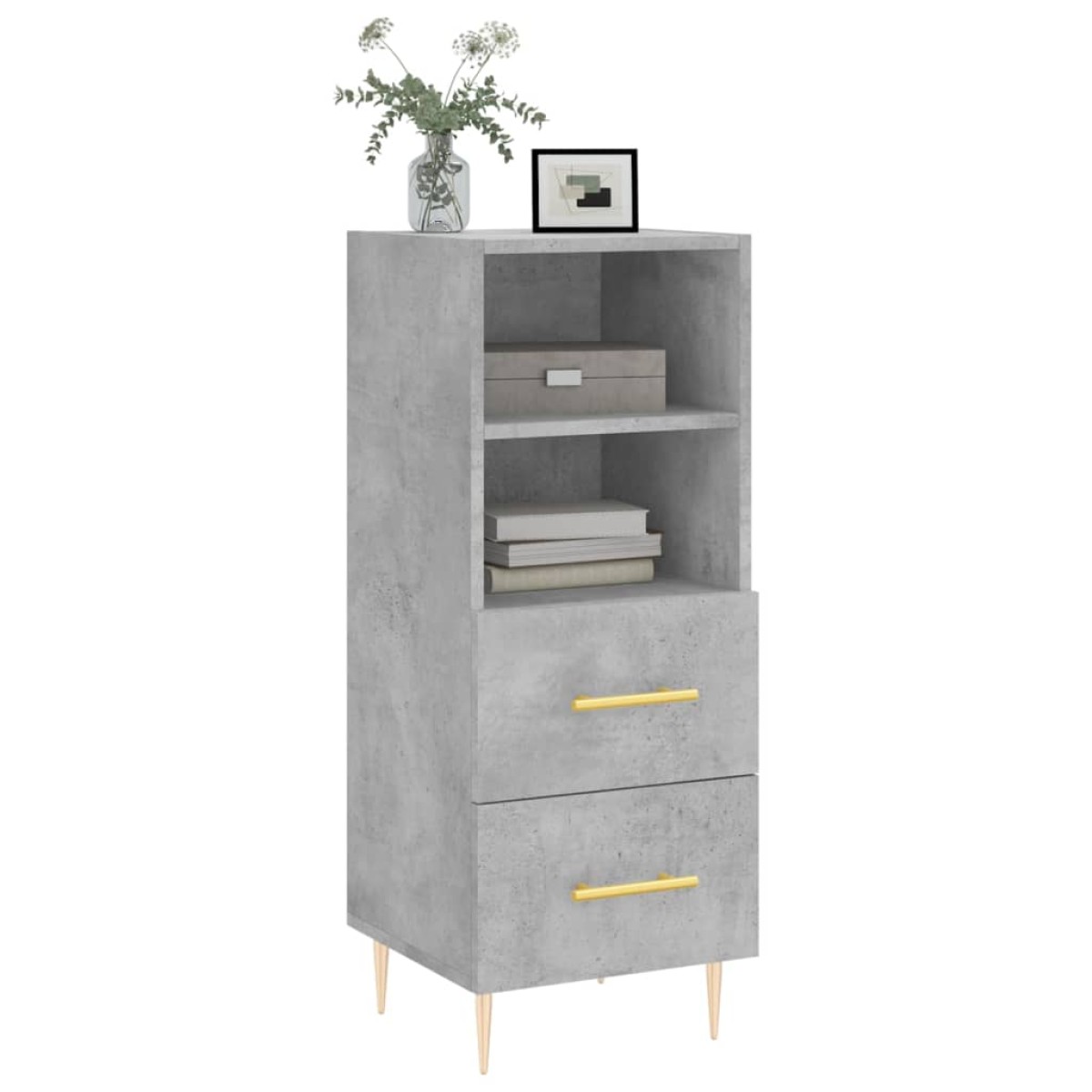 vidaXL Ντουλάπι Γκρι Σκυροδέματος 34,5x34x90 εκ. Επεξεργασμένο Ξύλο