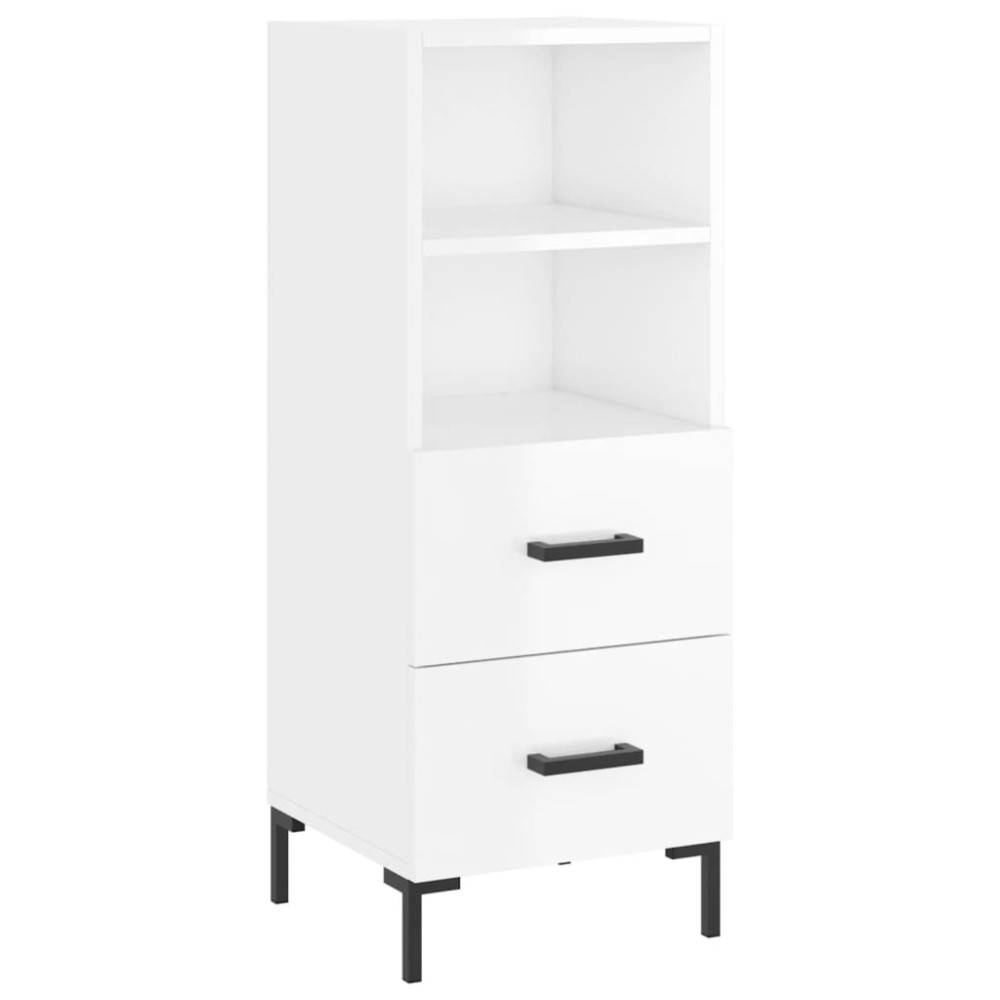 vidaXL Ντουλάπι Γυαλιστερό Λευκό 34,5x34x90 εκ. Επεξεργασμένο Ξύλο