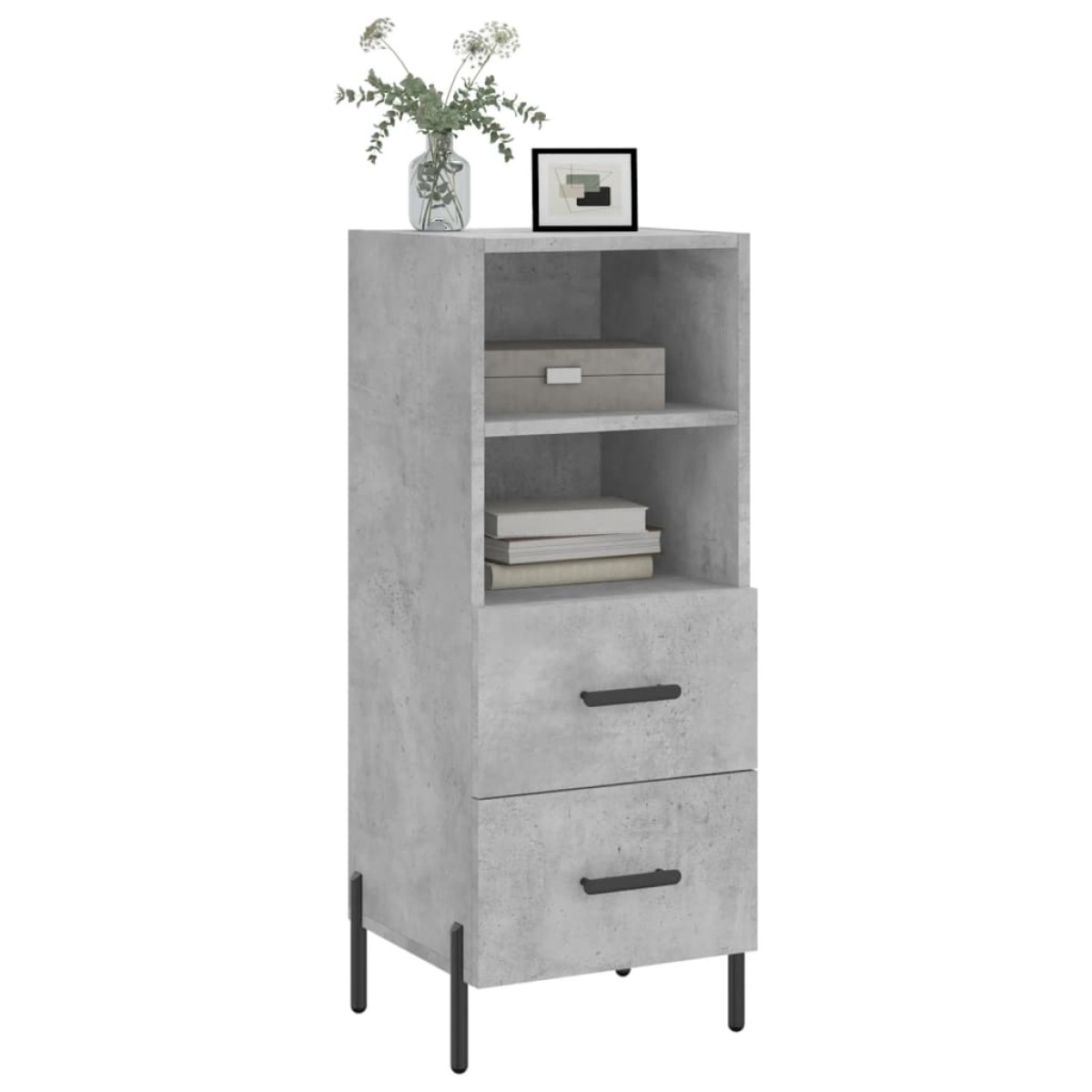 vidaXL Ντουλάπι Γκρι Σκυροδέματος 34,5x34x90 εκ. Επεξεργασμένο Ξύλο