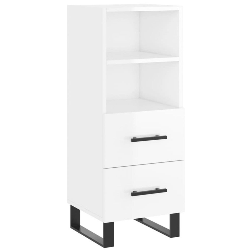 vidaXL Ντουλάπι Γυαλιστερό Λευκό 34,5x34x90 εκ. Επεξεργασμένο Ξύλο