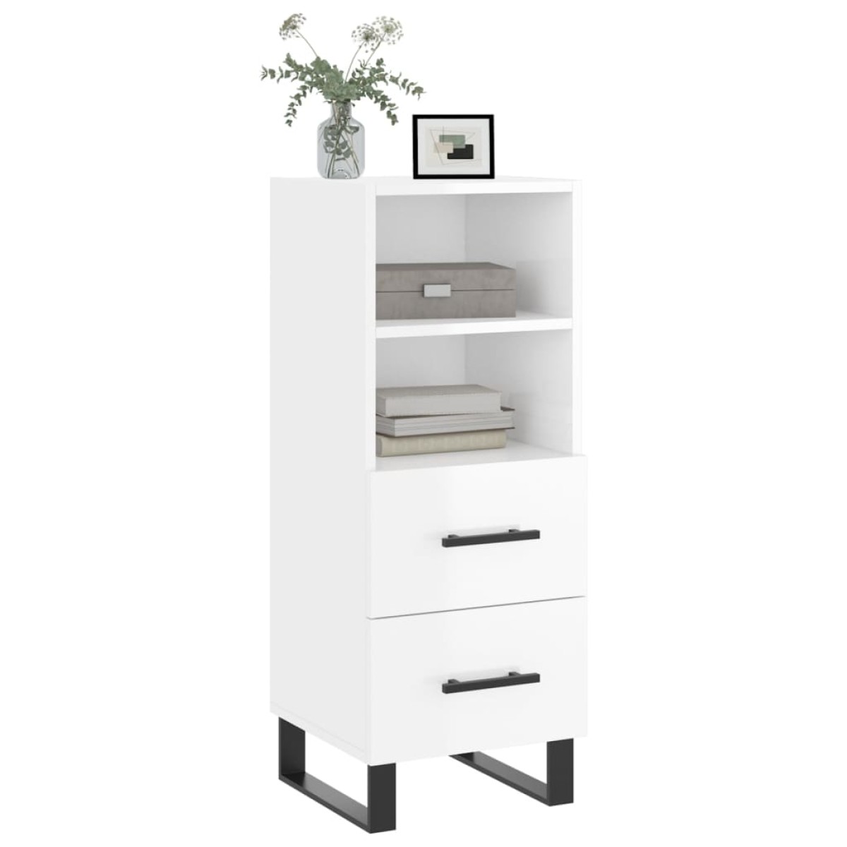 vidaXL Ντουλάπι Γυαλιστερό Λευκό 34,5x34x90 εκ. Επεξεργασμένο Ξύλο
