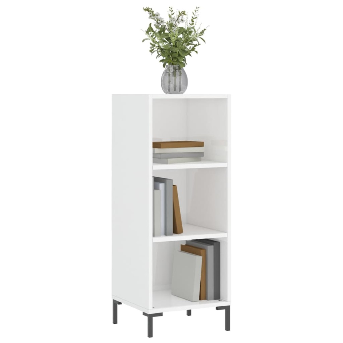 vidaXL Ντουλάπι Γυαλιστερό Λευκό 34,5 x 32,5 x 90 εκ. Επεξεργ. Ξύλο