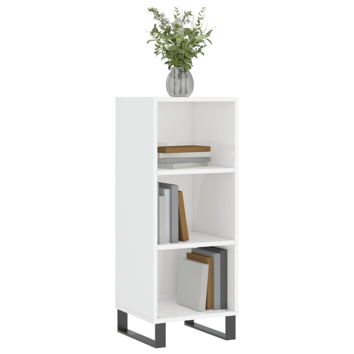 vidaXL Ντουλάπι Γυαλιστερό Λευκό 34,5 x 32,5 x 90 εκ. Επεξεργ. Ξύλο