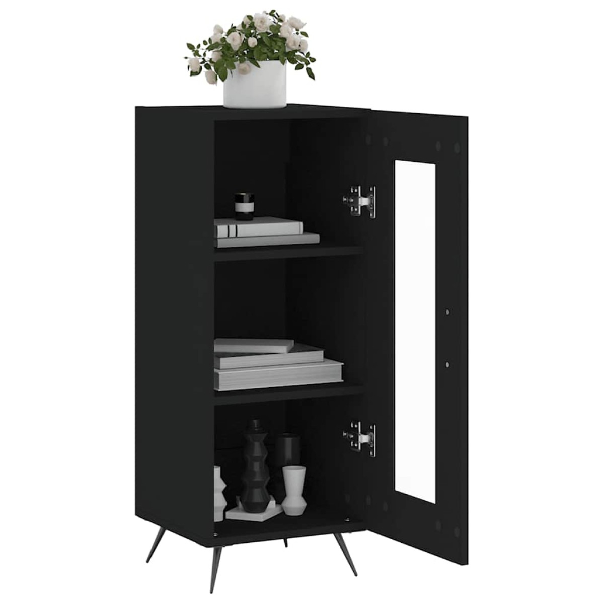 vidaXL Ντουλάπι Μαύρο 34,5 x 34 x 90 εκ. από Επεξεργασμένο Ξύλο