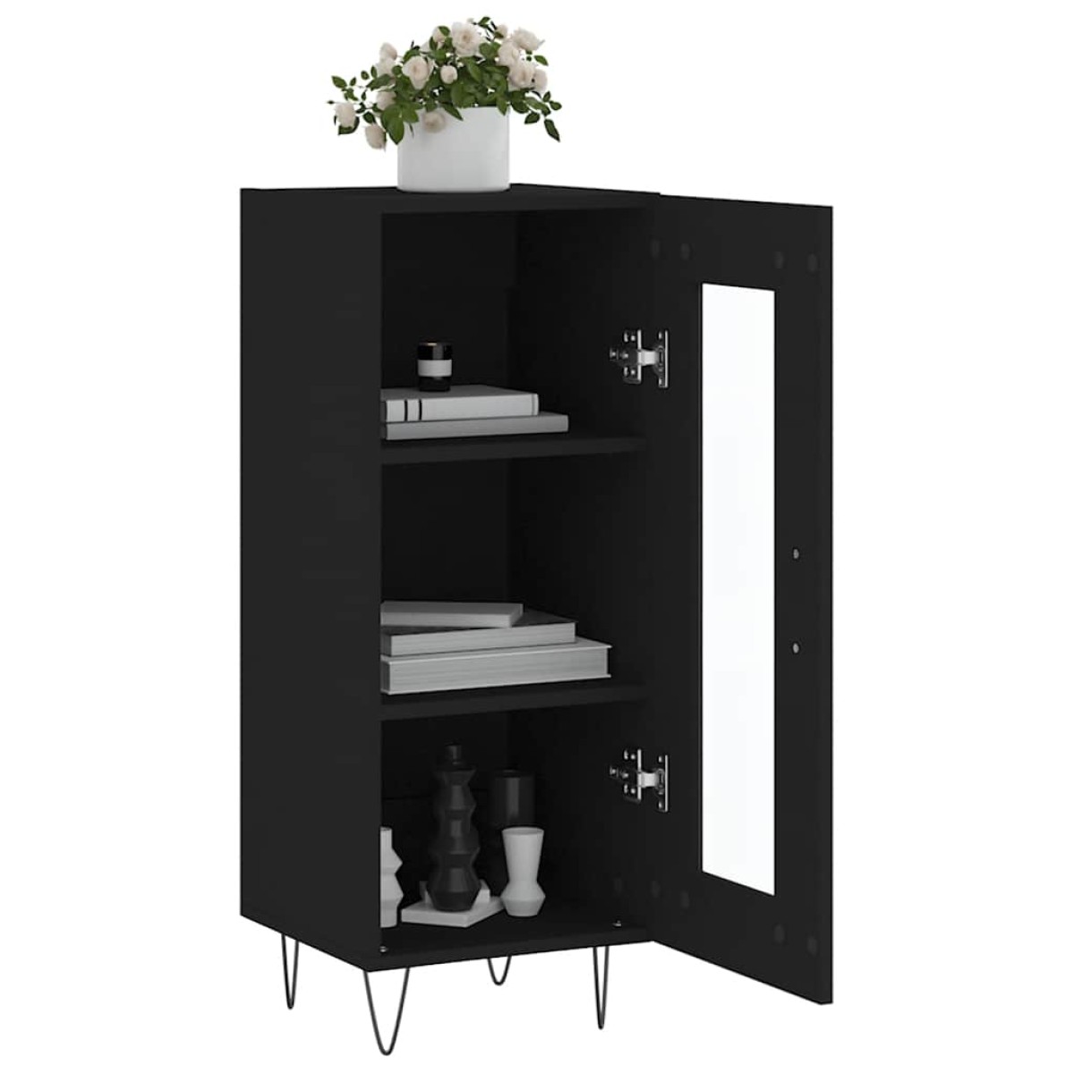 vidaXL Ντουλάπι Μαύρο 34,5 x 34 x 90 εκ. από Επεξεργασμένο Ξύλο
