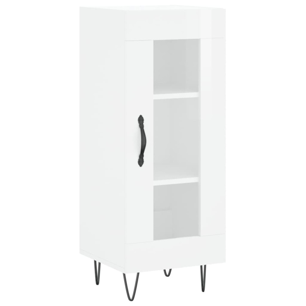vidaXL Ντουλάπι Γυαλιστερό Λευκό 34,5x34x90 εκ. Επεξεργασμένο Ξύλο