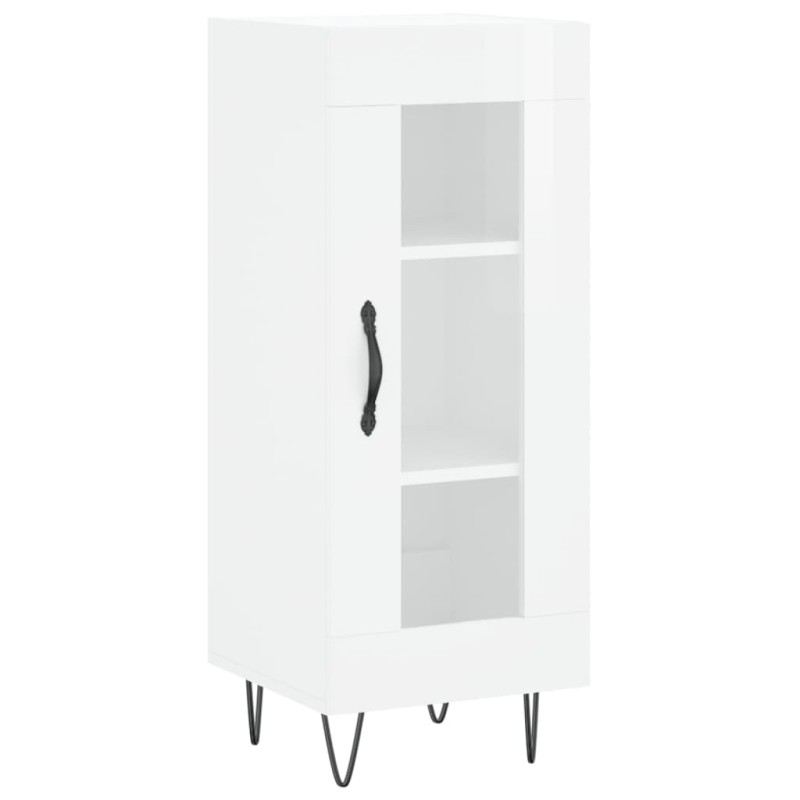 vidaXL Ντουλάπι Γυαλιστερό Λευκό 34,5x34x90 εκ. Επεξεργασμένο Ξύλο