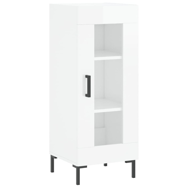vidaXL Ντουλάπι Γυαλιστερό Λευκό 34,5x34x90 εκ. Επεξεργασμένο Ξύλο