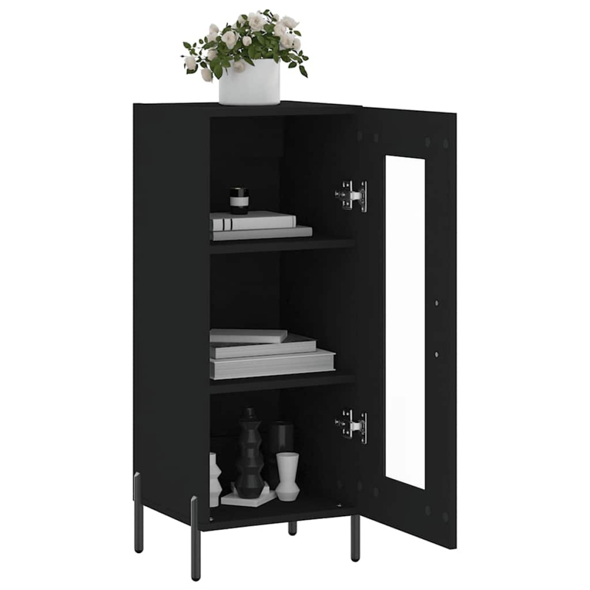 vidaXL Ντουλάπι Μαύρο 34,5 x 34 x 90 εκ. από Επεξεργασμένο Ξύλο
