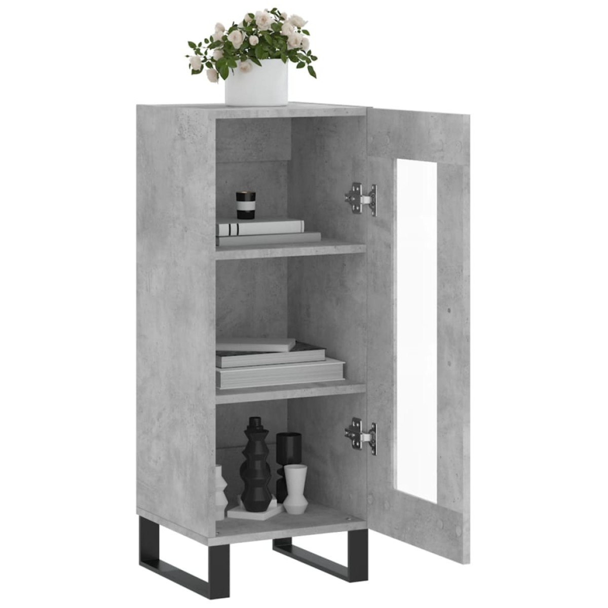 vidaXL Ντουλάπι Γκρι Σκυροδέματος 34,5x34x90 εκ. Επεξεργασμένο Ξύλο