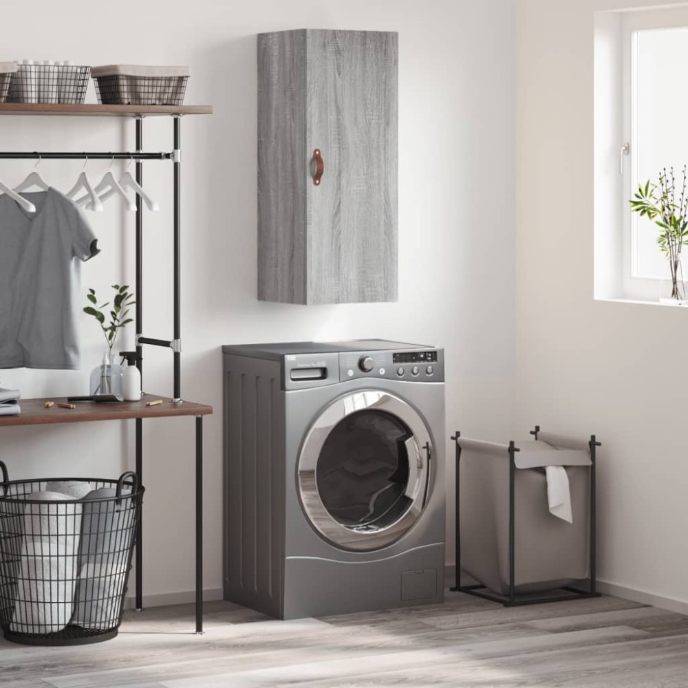 vidaXL Ντουλάπι Τοίχου Γκρι Sonoma 34,5 x 34 x 90 εκ.