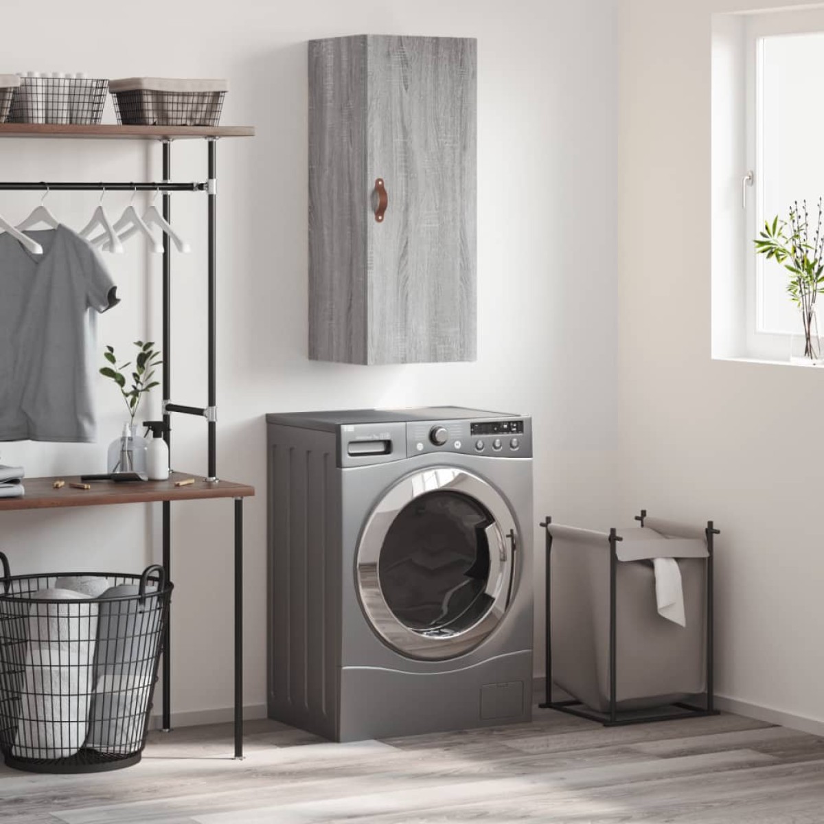vidaXL Ντουλάπι Τοίχου Γκρι Sonoma 34,5 x 34 x 90 εκ.