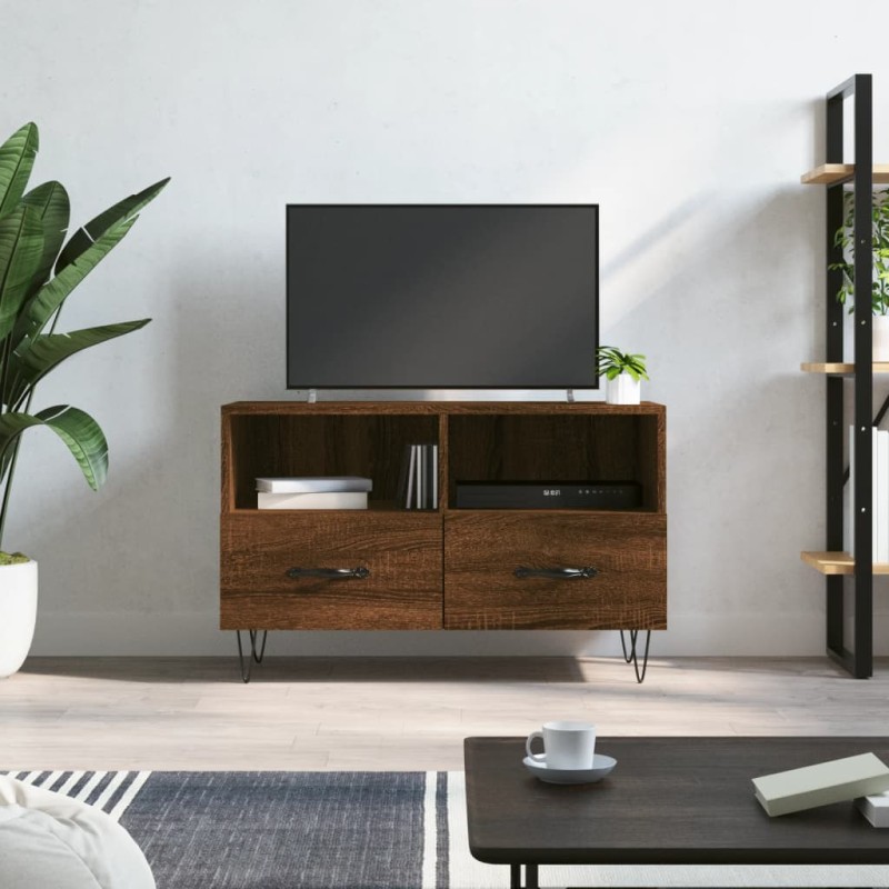 vidaXL Έπιπλο Τηλεόρασης Καφέ Δρυς 80x36x50 εκ. Επεξ. Ξύλο