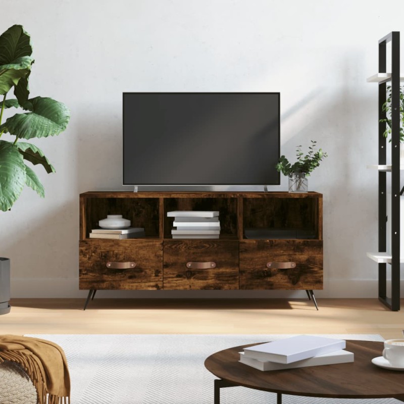 vidaXL Έπιπλο Τηλεόρασης Καπνιστή Δρυς 102x36x50εκ. Επεξεργασμένο Ξύλο