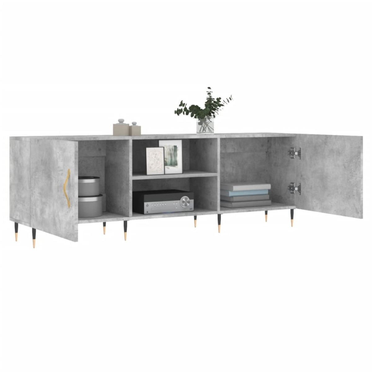 vidaXL Έπιπλο Τηλεόρασης Γκρι Σκυροδέματος 150x30x50 εκ. Επεξ. Ξύλο