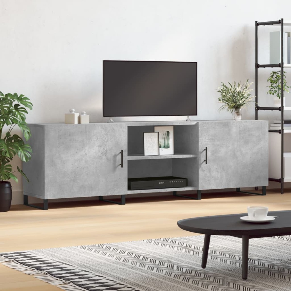 vidaXL Έπιπλο Τηλεόρασης Γκρι Σκυροδέματος 150x30x50 εκ. Επεξ. Ξύλο