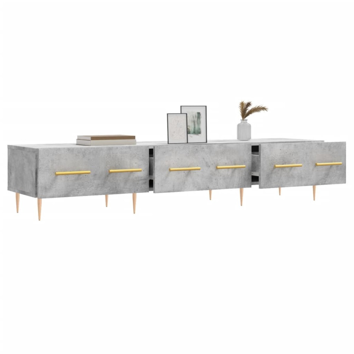 vidaXL Έπιπλο Τηλεόρασης Γκρι Σκυροδέματος 150x36x30 εκ. Επεξ. Ξύλο