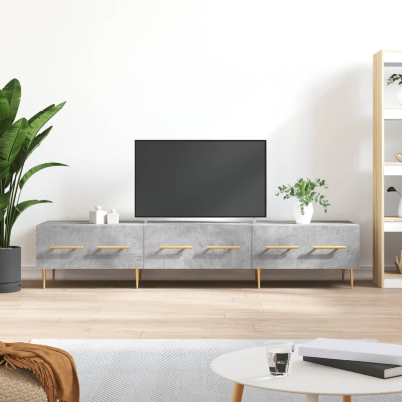vidaXL Έπιπλο Τηλεόρασης Γκρι Σκυροδέματος 150x36x30 εκ. Επεξ. Ξύλο