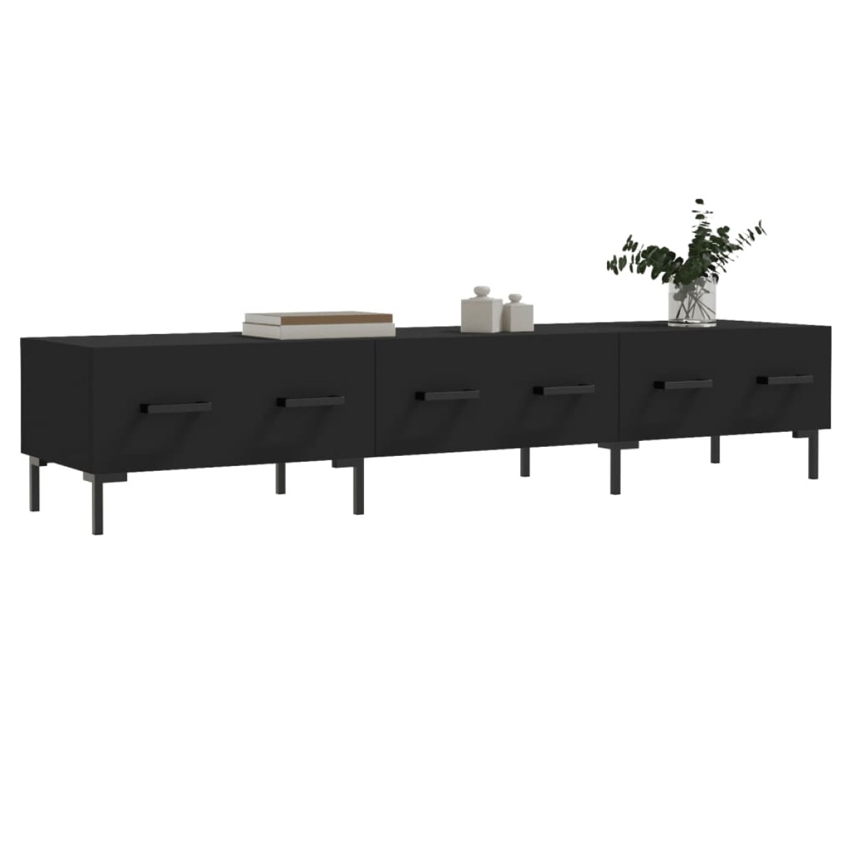 vidaXL Έπιπλο Τηλεόρασης Μαύρο 150x36x30 εκ. από Επεξεργασμένο Ξύλο