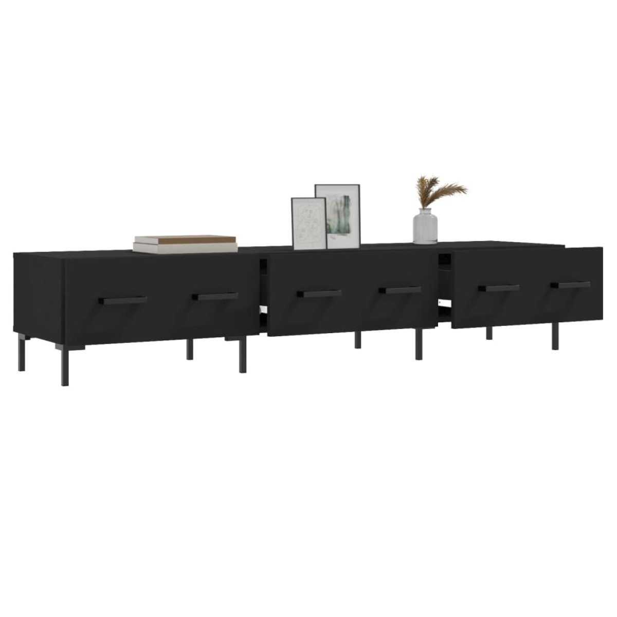 vidaXL Έπιπλο Τηλεόρασης Μαύρο 150x36x30 εκ. από Επεξεργασμένο Ξύλο
