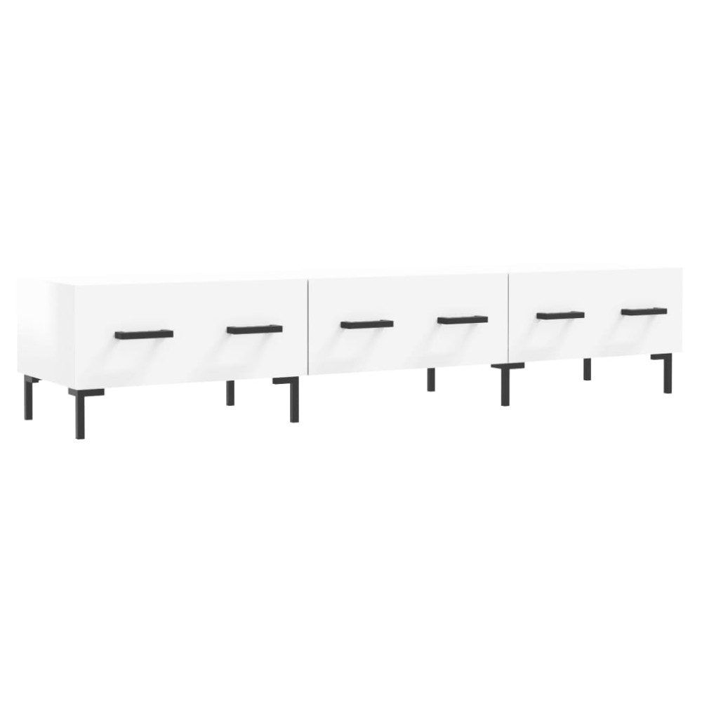 vidaXL Έπιπλο Τηλεόρασης Γυαλ. Λευκό 150x36x30 εκ. Επεξεργασμένο Ξύλο