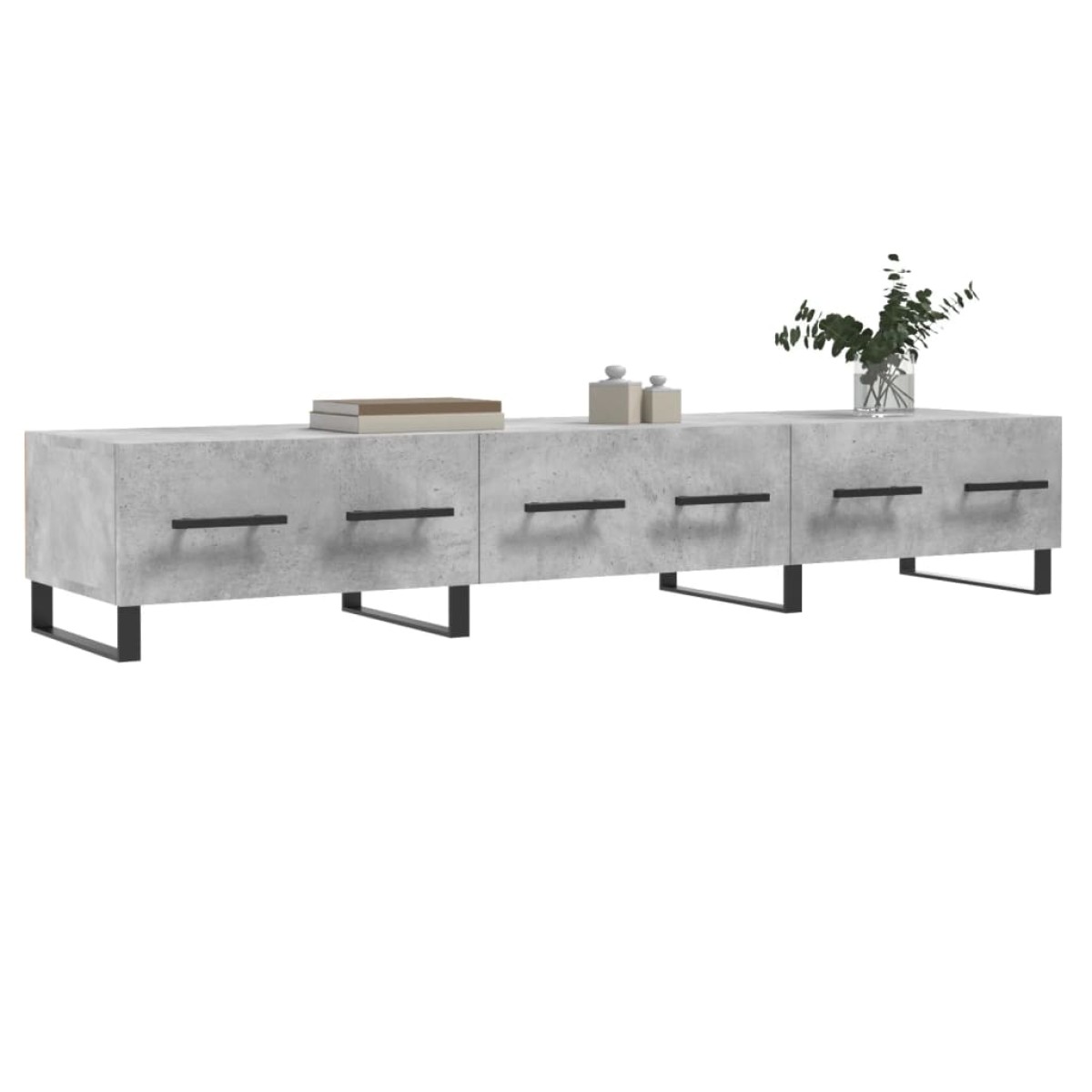 vidaXL Έπιπλο Τηλεόρασης Γκρι Σκυροδέματος 150x36x30 εκ. Επεξ. Ξύλο