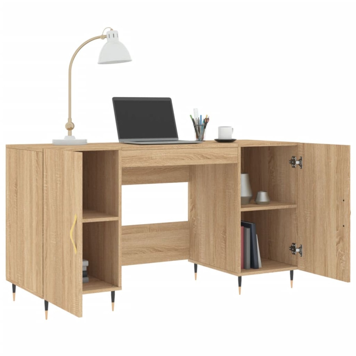 vidaXL Γραφείο Sonoma Δρυς 140 x 50 x 75 εκ. από Επεξεργασμένο Ξύλο