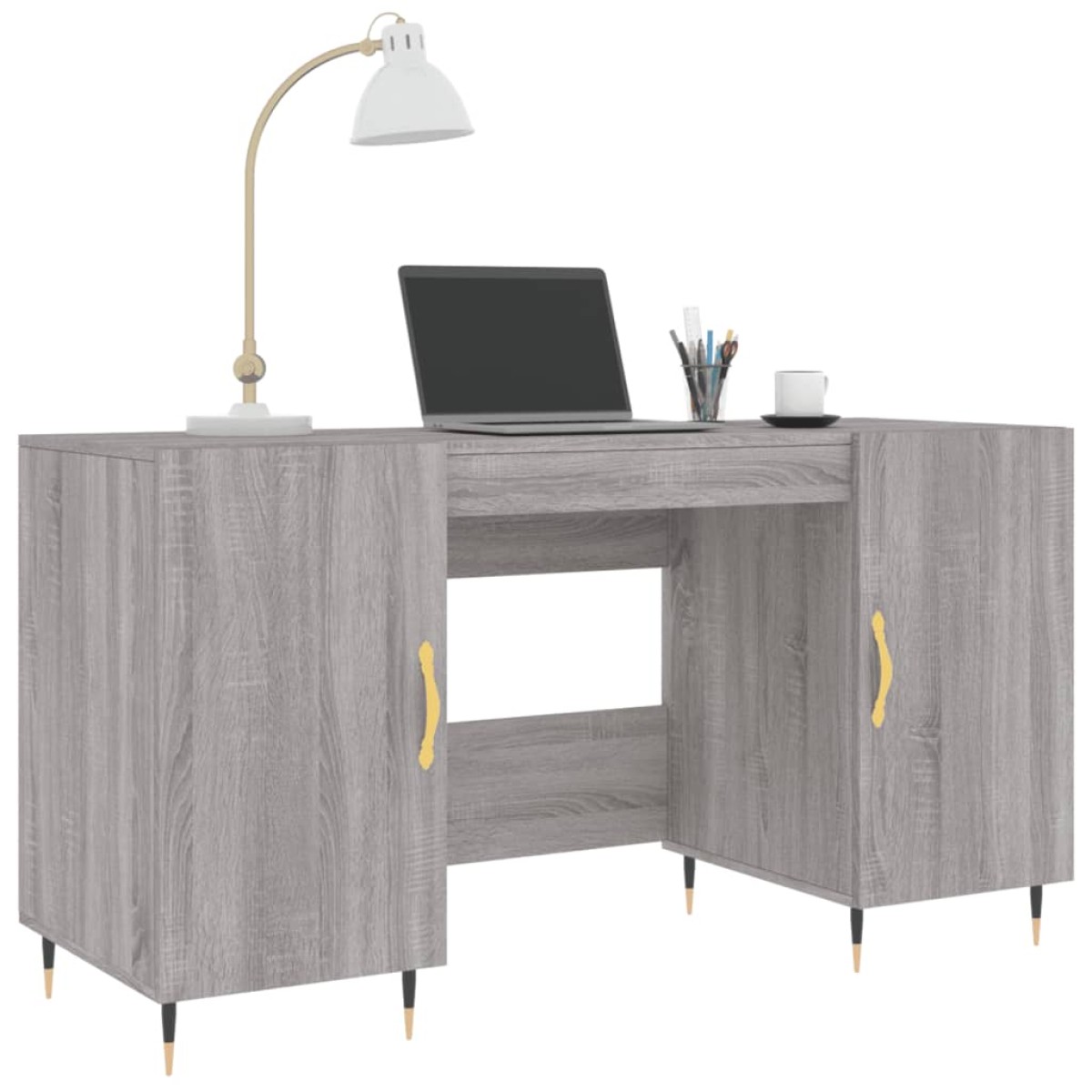 vidaXL Γραφείο Γκρι Sonoma 140 x 50 x 75 εκ. από Επεξεργασμένο Ξύλο