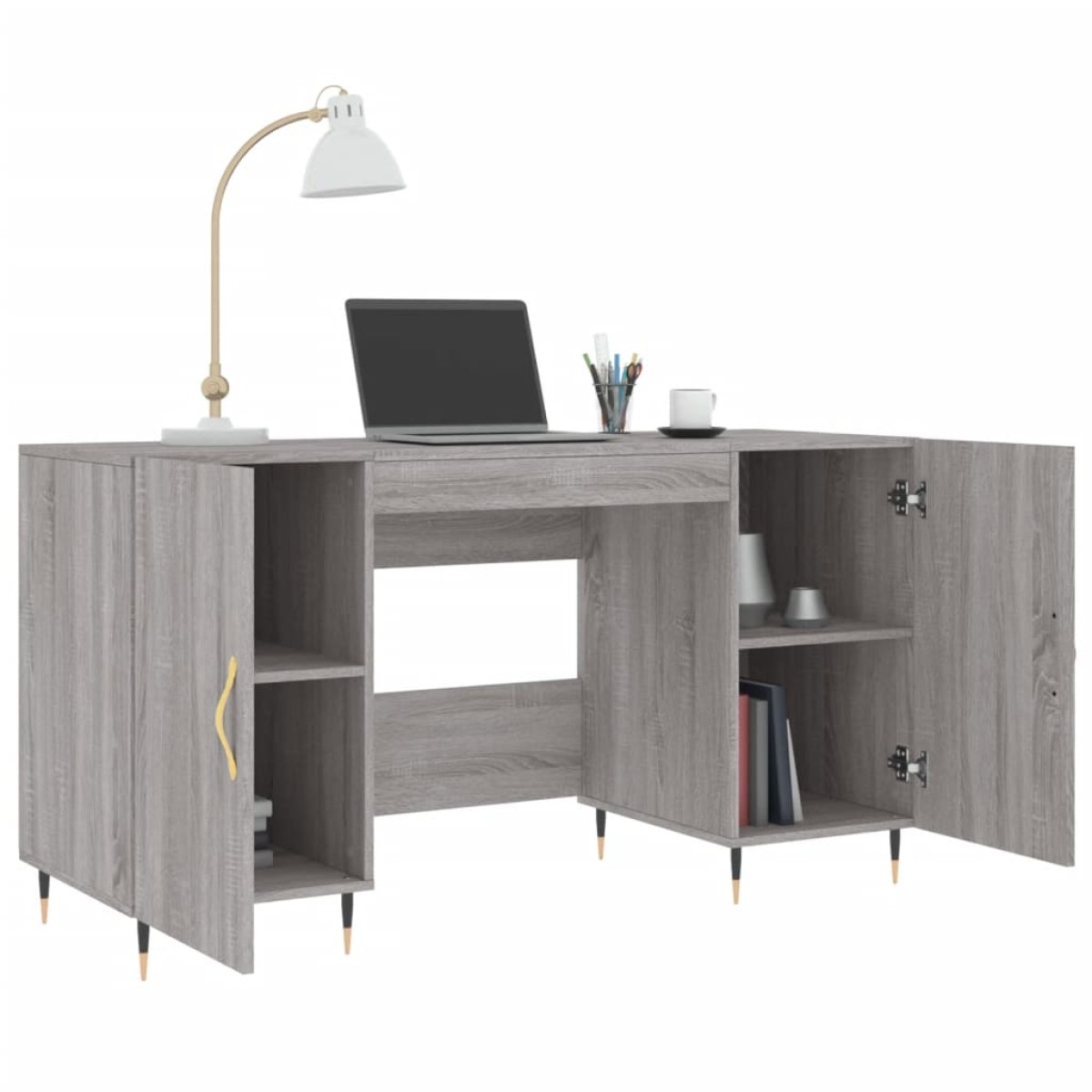 vidaXL Γραφείο Γκρι Sonoma 140 x 50 x 75 εκ. από Επεξεργασμένο Ξύλο