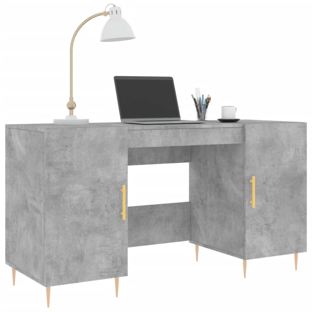vidaXL Γραφείο Γκρι Σκυροδέματος 140 x 50 x 75 εκ. από Επεξεργ. Ξύλο