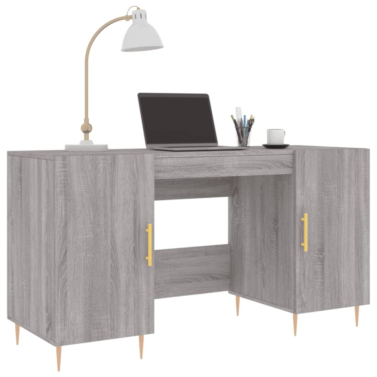 vidaXL Γραφείο Γκρι Sonoma 140 x 50 x 75 εκ. από Επεξεργασμένο Ξύλο