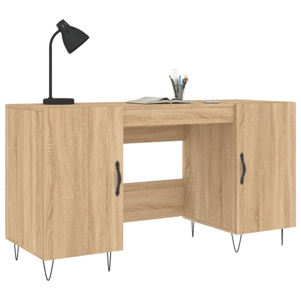 vidaXL Γραφείο Sonoma Δρυς 140 x 50 x 75 εκ. από Επεξεργασμένο Ξύλο