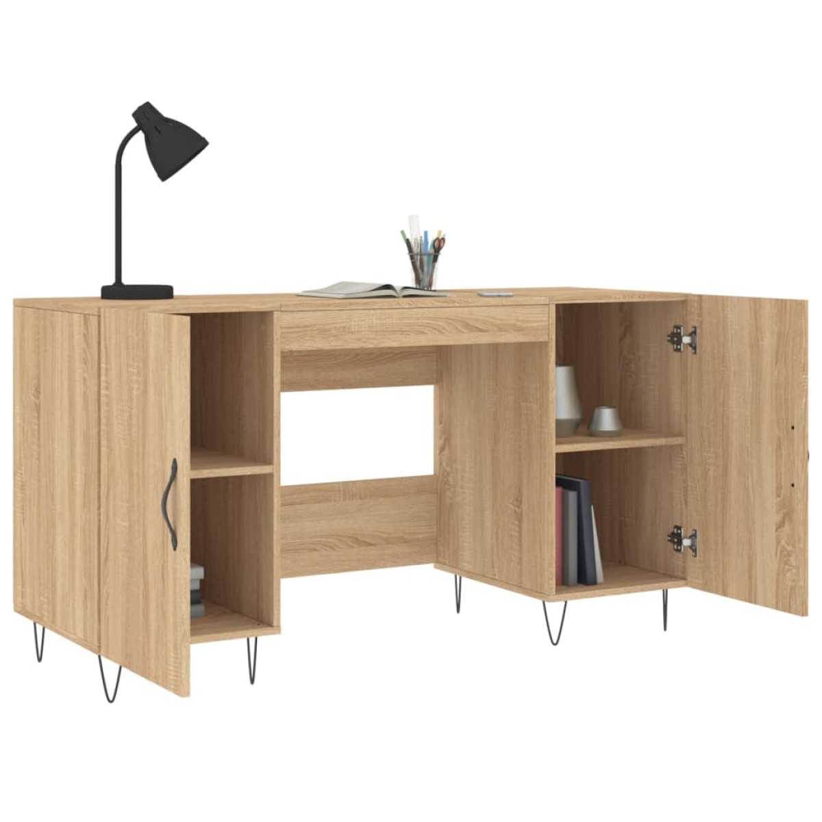 vidaXL Γραφείο Sonoma Δρυς 140 x 50 x 75 εκ. από Επεξεργασμένο Ξύλο