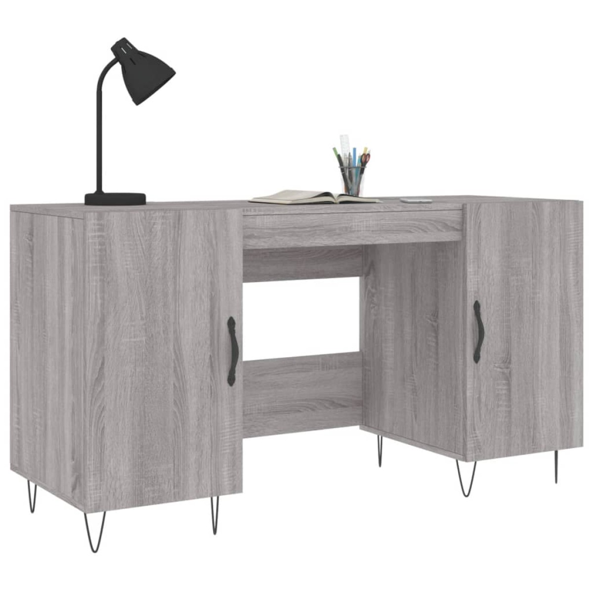 vidaXL Γραφείο Γκρι Sonoma 140 x 50 x 75 εκ. από Επεξεργασμένο Ξύλο
