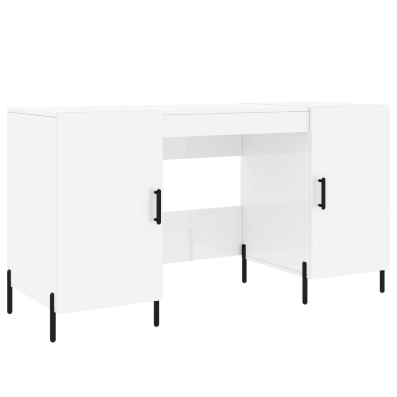vidaXL Γραφείο Γυαλιστερό Λευκό 140x50x75 εκ. Επεξεργασμένο Ξύλο