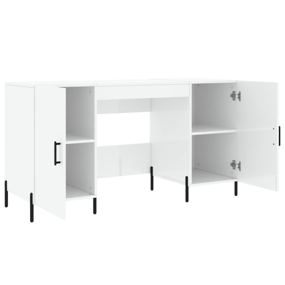 vidaXL Γραφείο Γυαλιστερό Λευκό 140x50x75 εκ. Επεξεργασμένο Ξύλο
