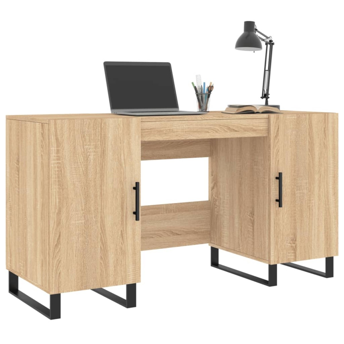 vidaXL Γραφείο Sonoma Δρυς 140 x 50 x 75 εκ. από Επεξεργασμένο Ξύλο