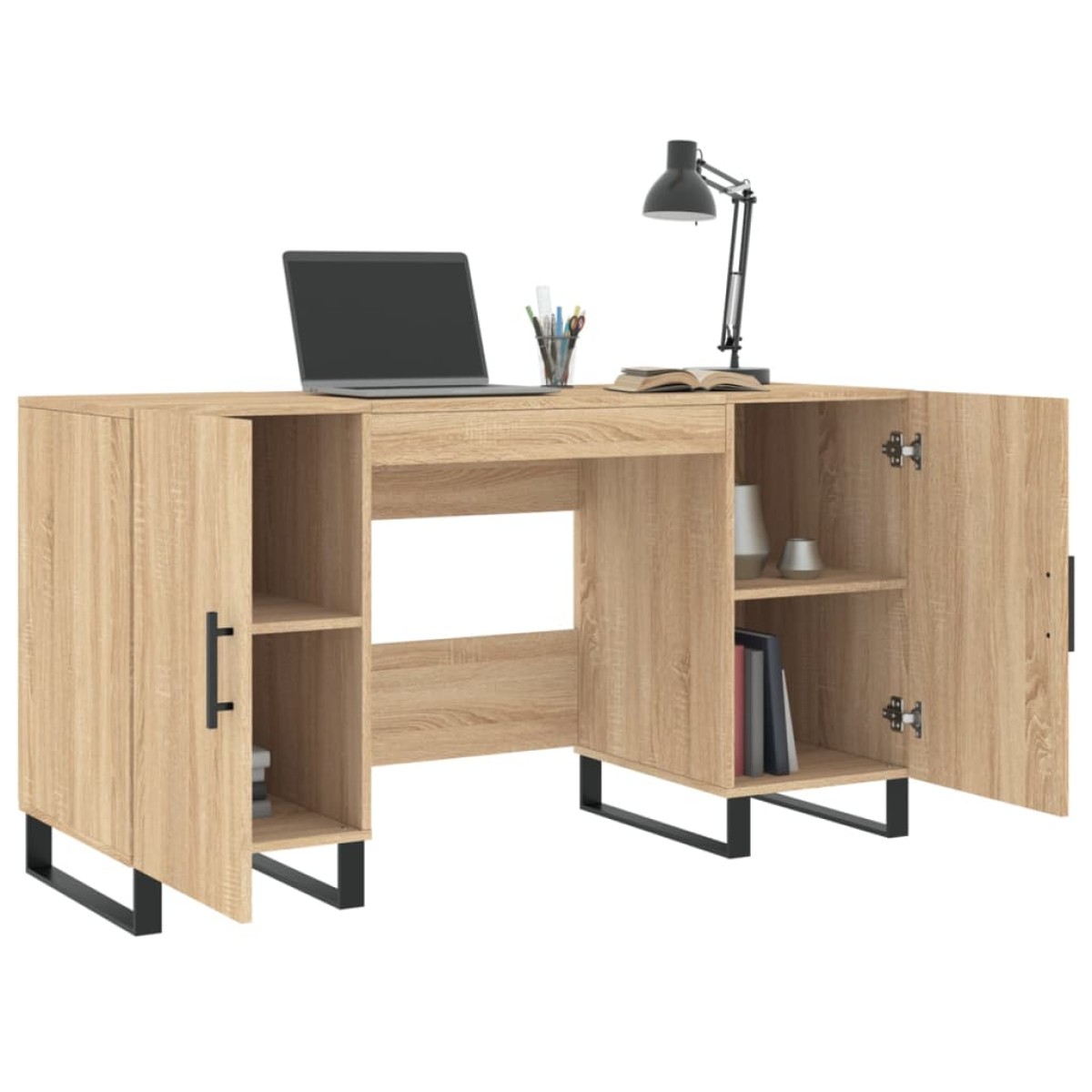 vidaXL Γραφείο Sonoma Δρυς 140 x 50 x 75 εκ. από Επεξεργασμένο Ξύλο
