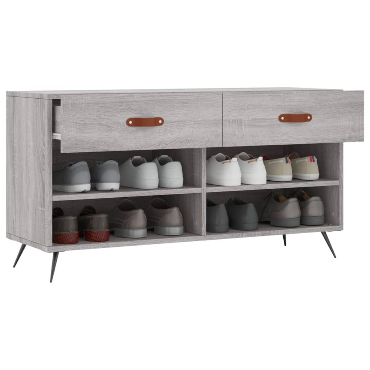 vidaXL Παπουτσοθήκη Γκρι Sonoma 102x35x55 εκ. από Επεξεργασμένο Ξύλο