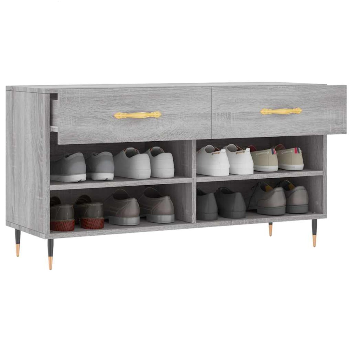 vidaXL Παπουτσοθήκη Γκρι Sonoma 102x35x55 εκ. από Επεξεργασμένο Ξύλο