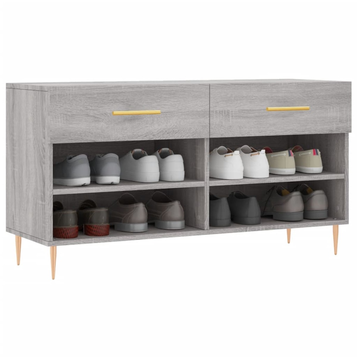 vidaXL Παπουτσοθήκη Γκρι Sonoma 102x35x55 εκ. από Επεξεργασμένο Ξύλο