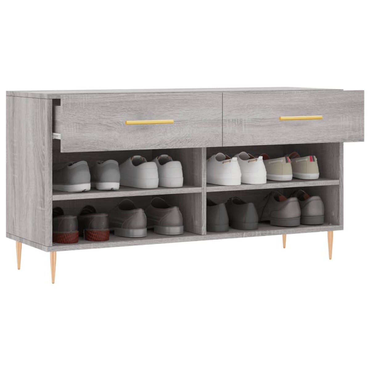 vidaXL Παπουτσοθήκη Γκρι Sonoma 102x35x55 εκ. από Επεξεργασμένο Ξύλο